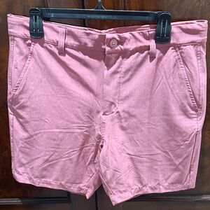 Men's Pink Flat Front Shorts